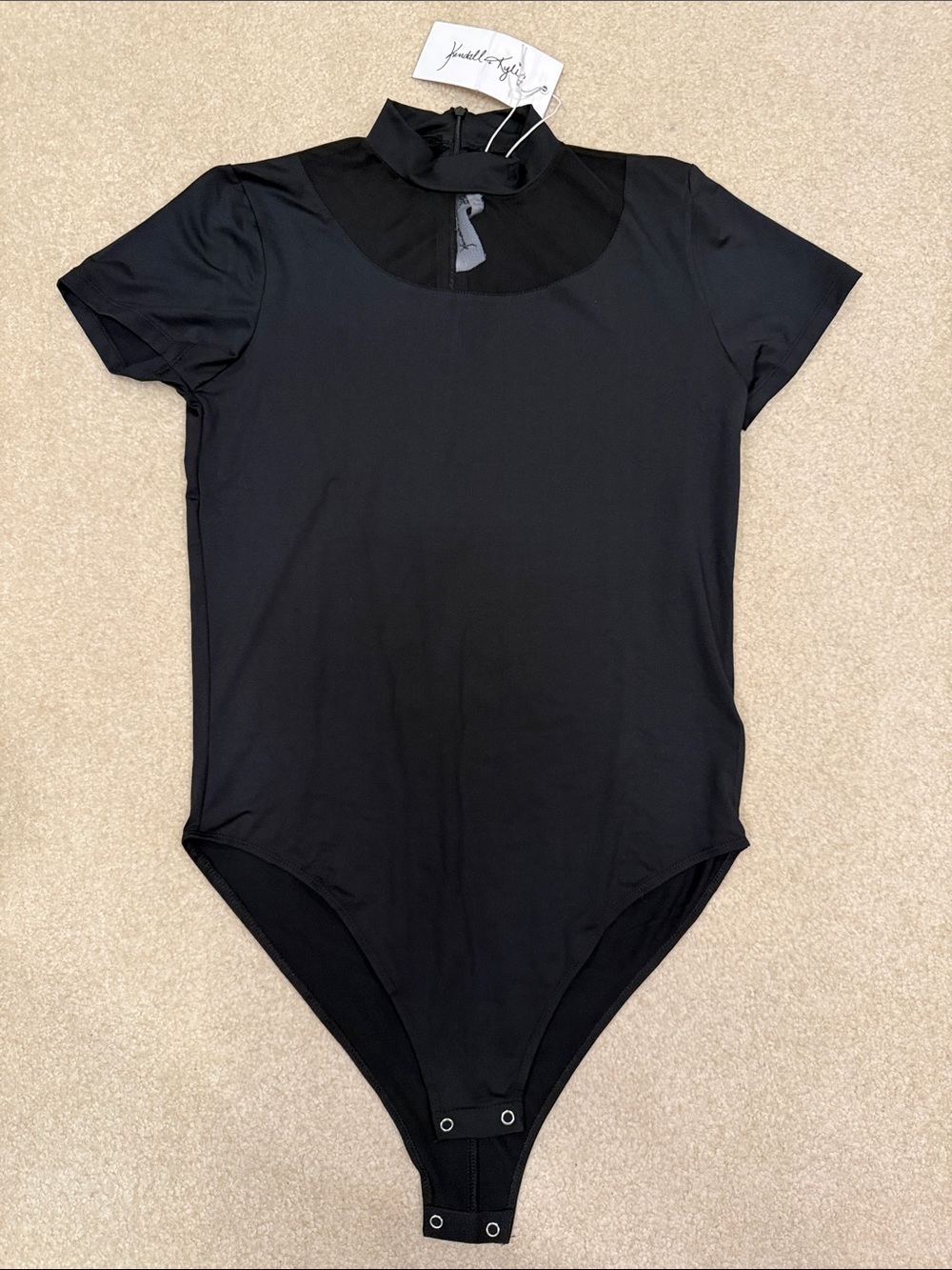 Women's Black Short-Sleeve Bodysuit - Kendall & Kylie